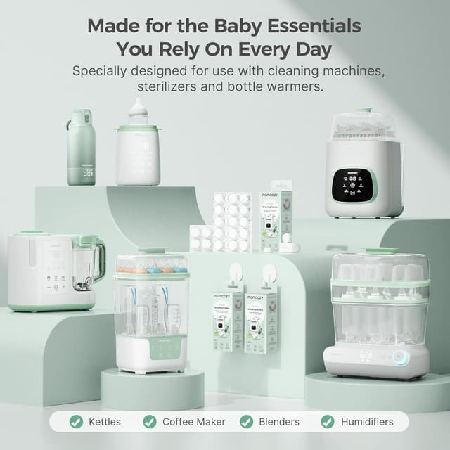 Momcozy - Offical Descaling Tablets, Compatible KleanPal Pro Baby Bottle Washer - 30 Tablets thumbnail 4