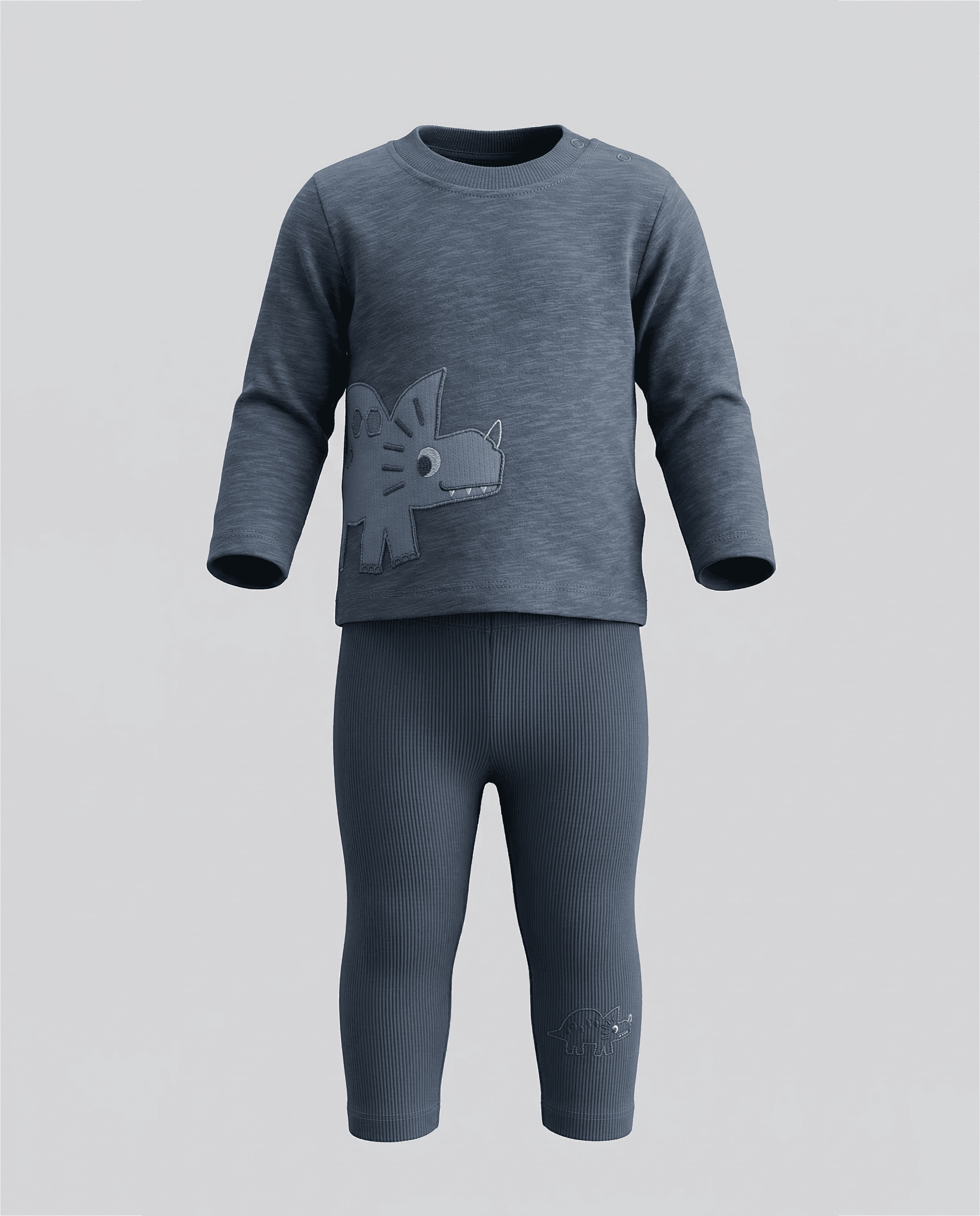 Appliqued Long Sleeves Pyjama Set
