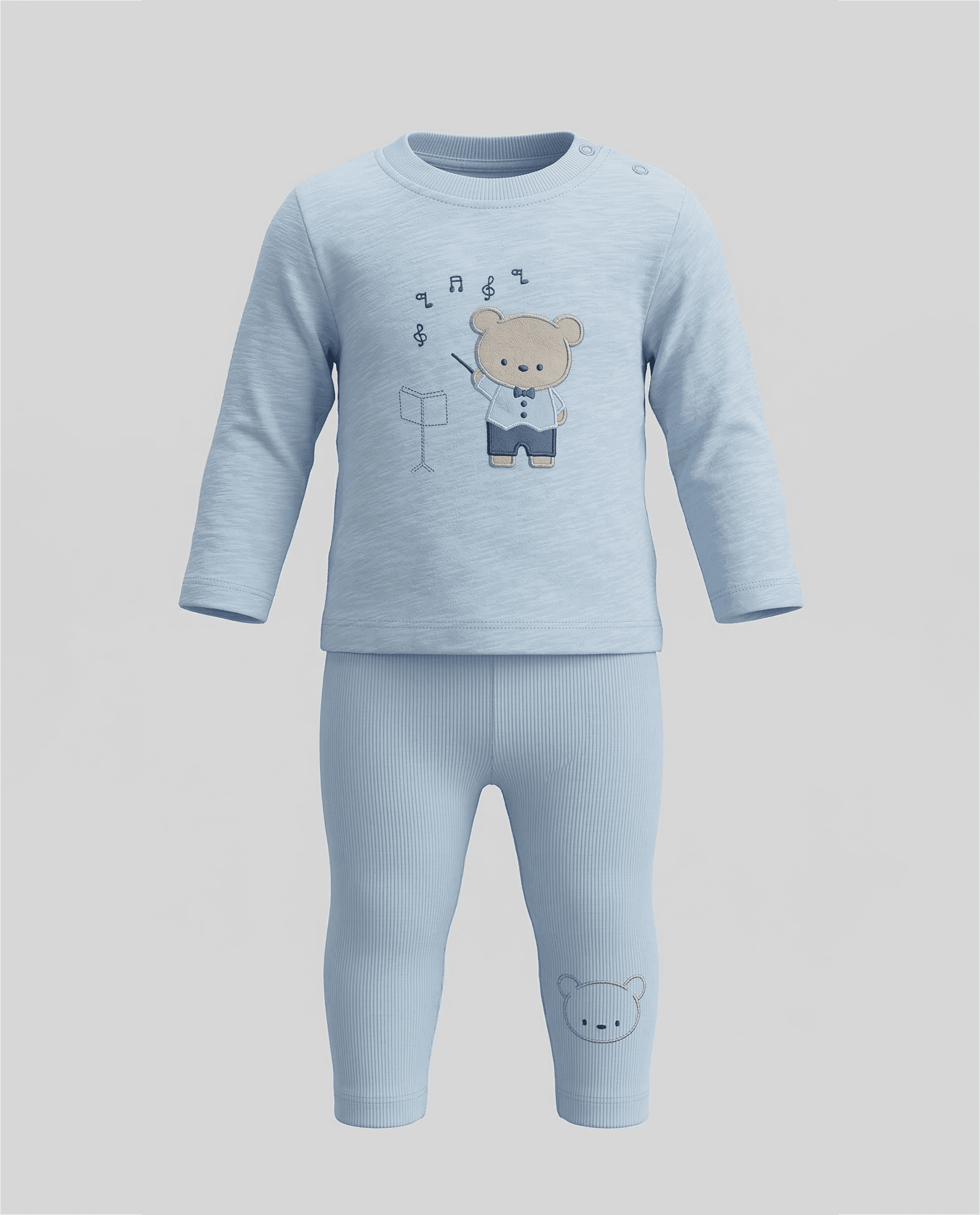Appliqued Long Sleeves Pyjama Set