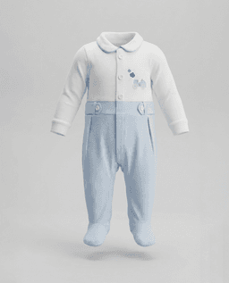 Embroidered Collared Footed Sleepsuit