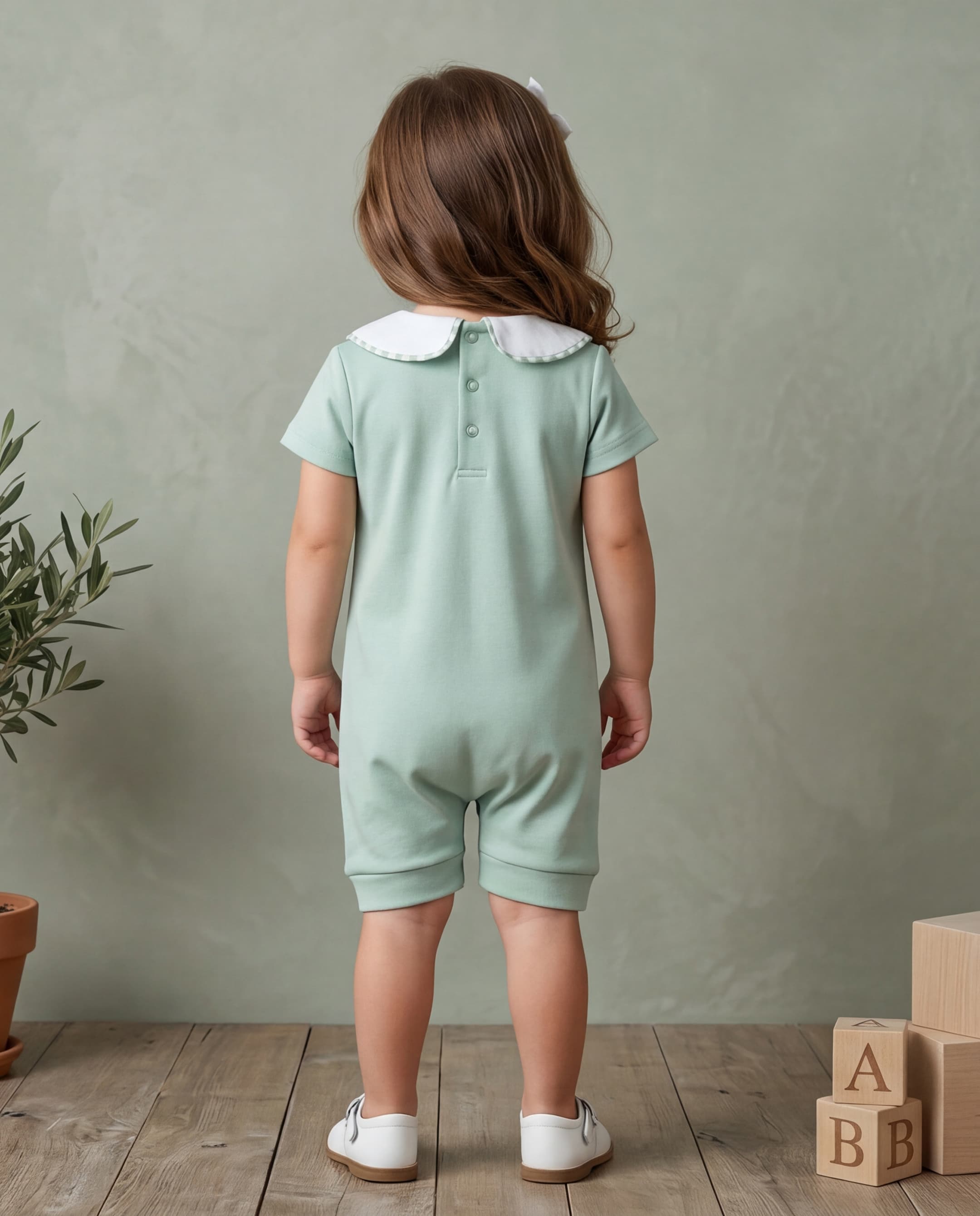 Short Sleeves Collar Romper thumbnail 2