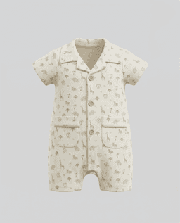 Printed Revere Collar Romper