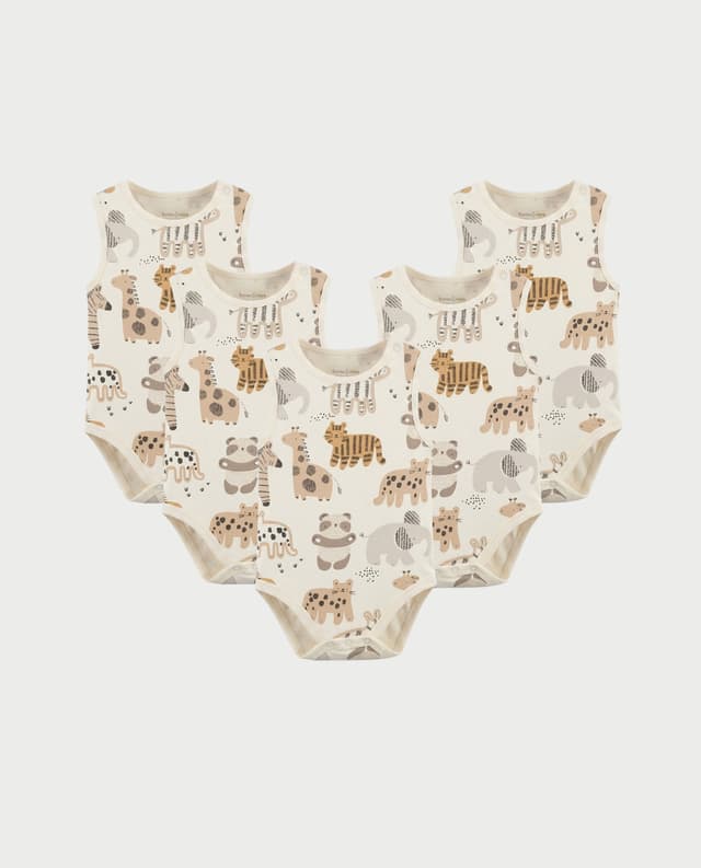 Multipack - 5Pk Sleeveless Bodysuit From Babies & more thumbnail 3