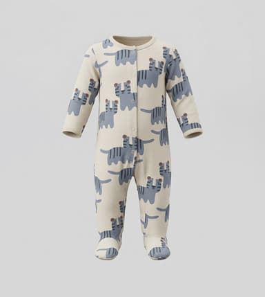Pack of 3 Printed Footed Sleepsuits thumbnail 3