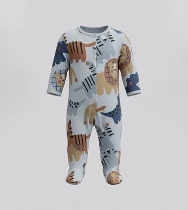 Pack of 3 Printed Footed Sleepsuits thumbnail 4