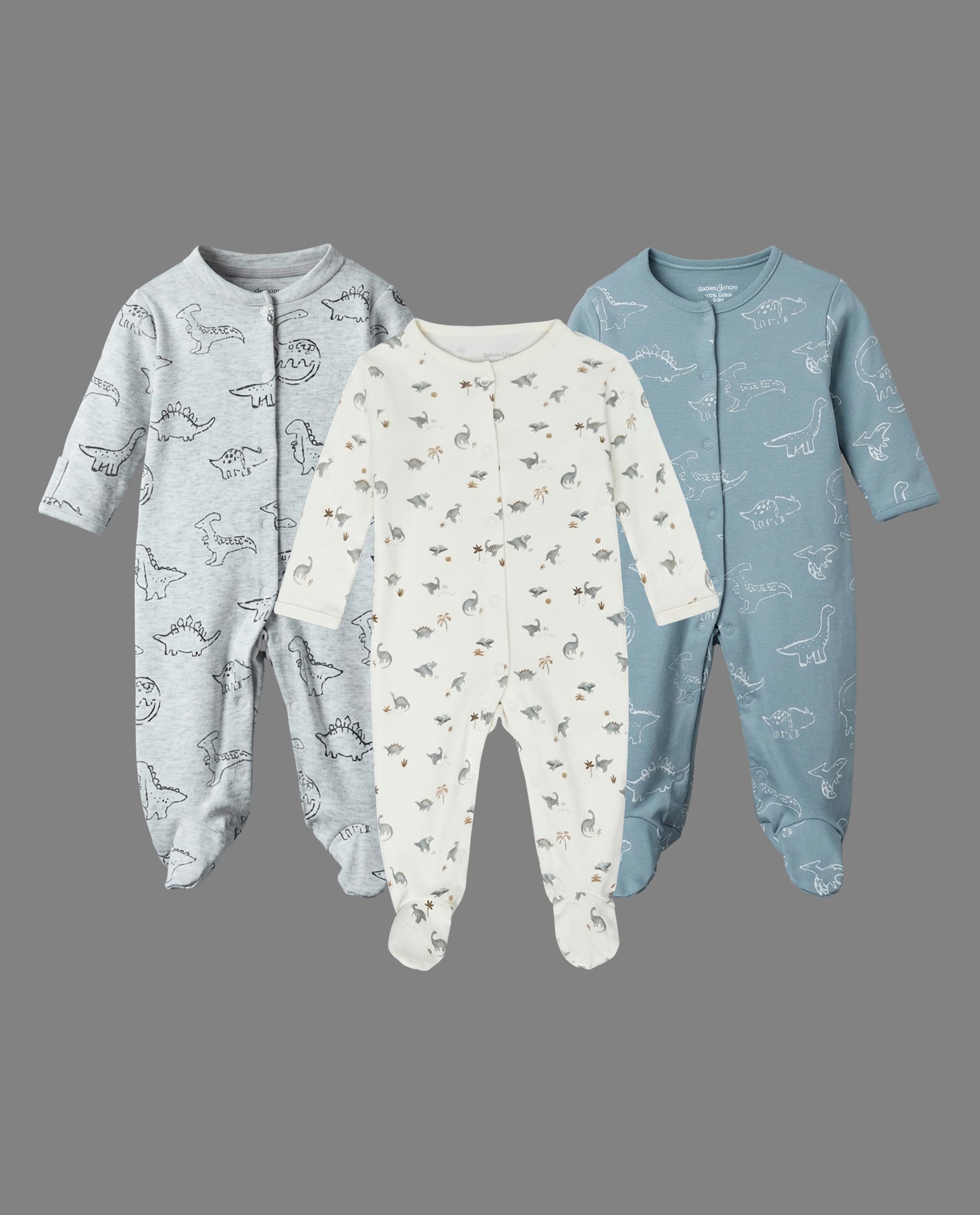 3 Pk Closefeet Sleepsuit