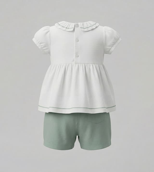 Embroidered Puff Sleeves Woven Co-Ord Set thumbnail 2
