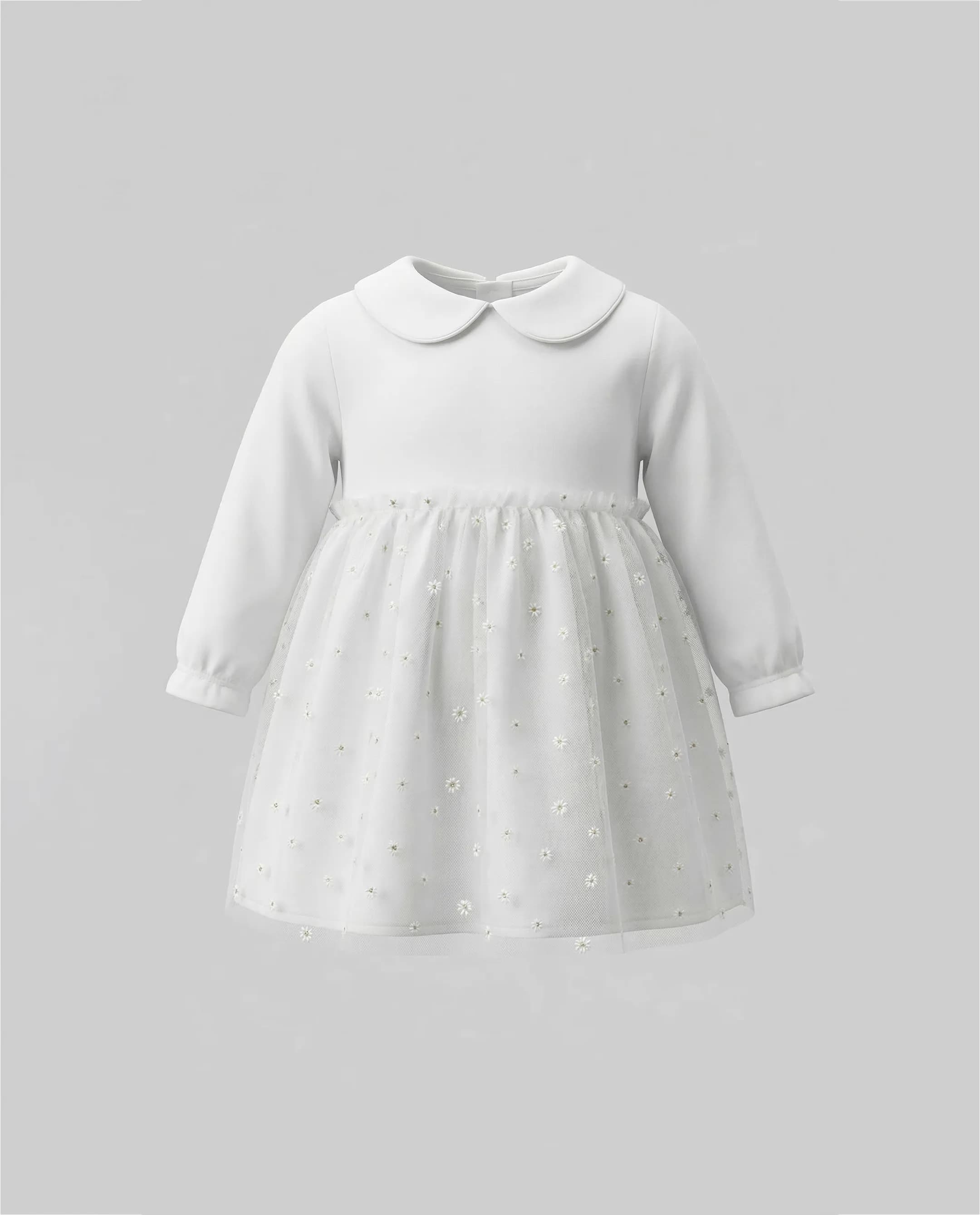 Mesh Detail Peter Pan Collar Mini Dress thumbnail 7