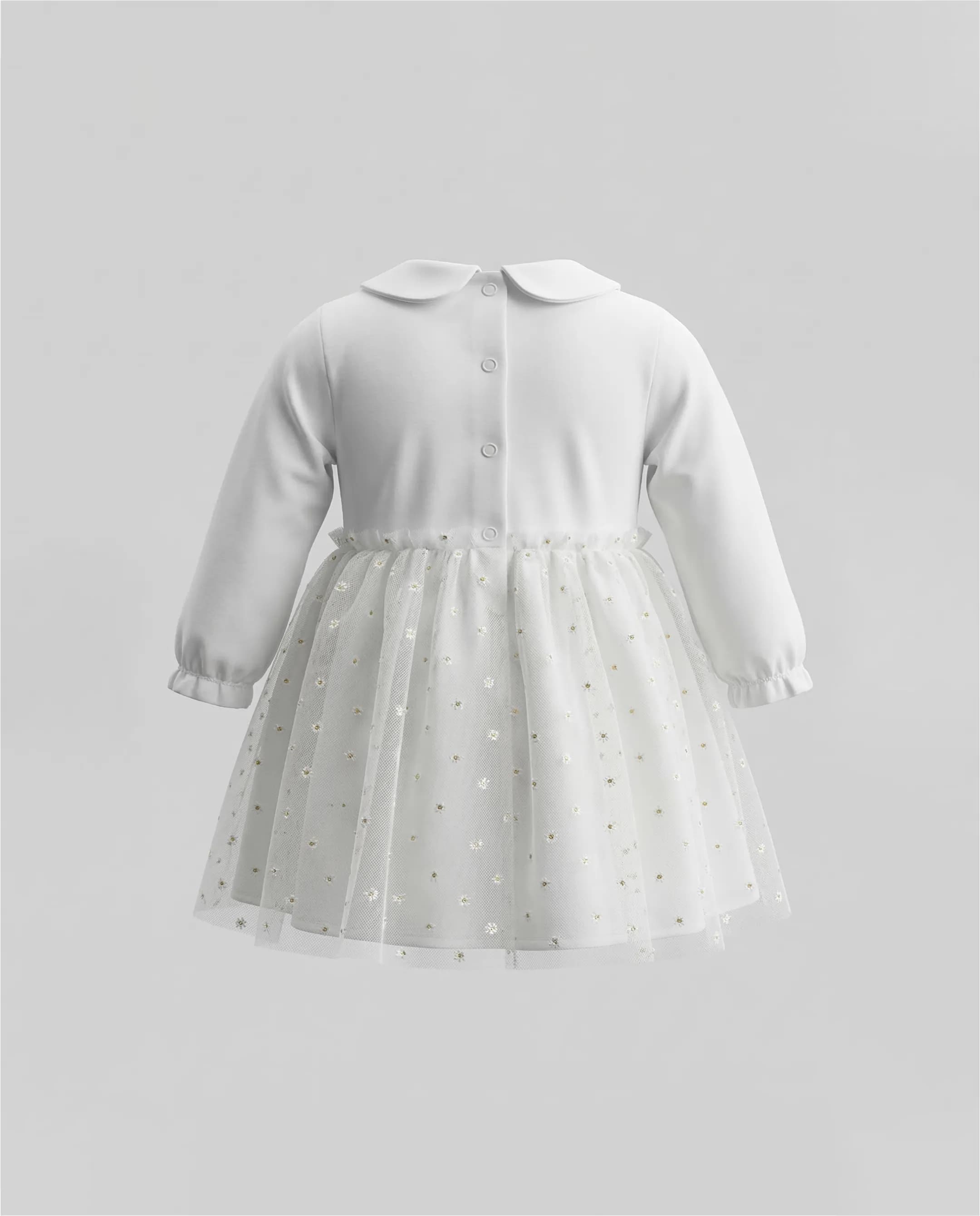 Mesh Detail Peter Pan Collar Mini Dress thumbnail 8