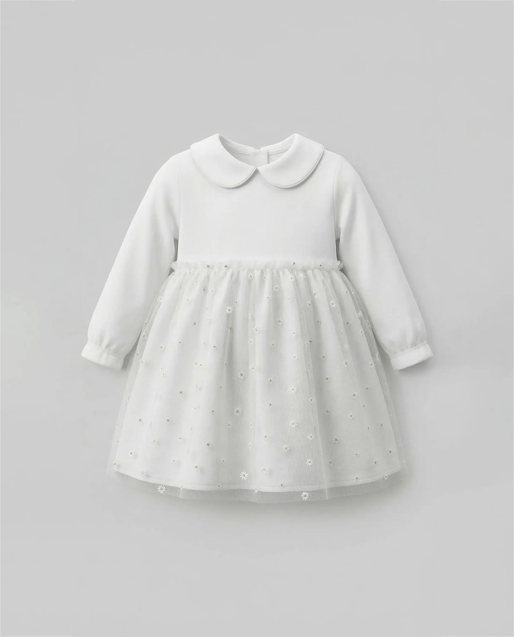 Mesh Detail Peter Pan Collar Mini Dress thumbnail 9