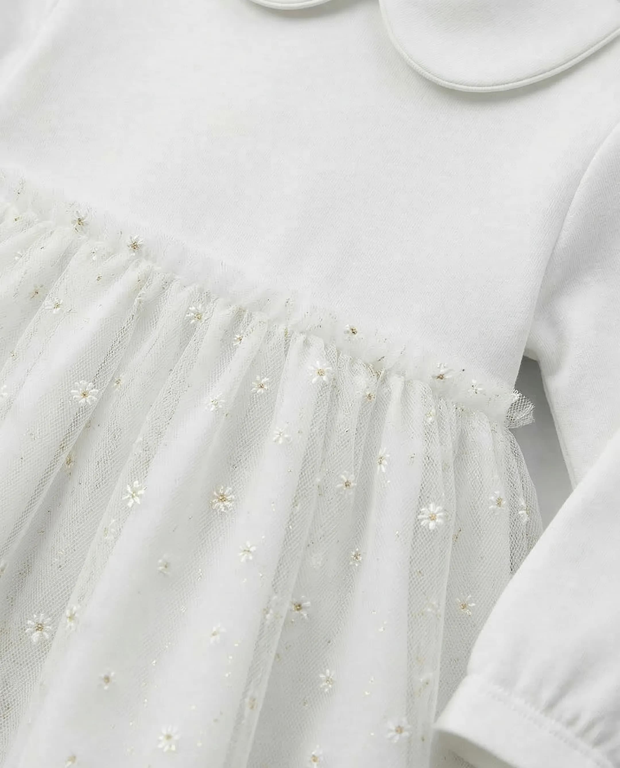 Mesh Detail Peter Pan Collar Mini Dress thumbnail 10