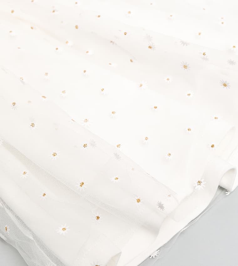 Mesh Detail Peter Pan Collar Mini Dress