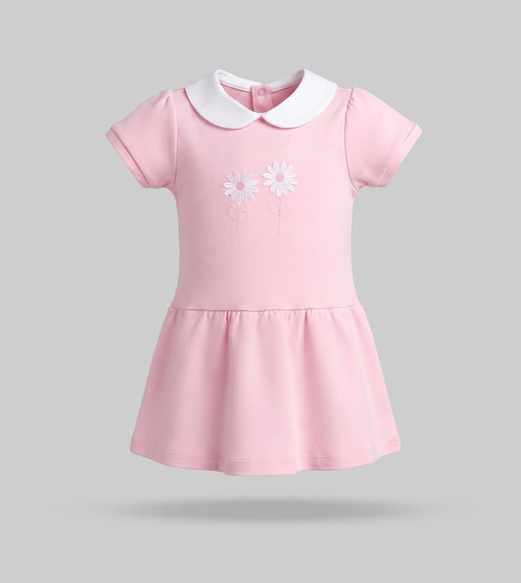 Embroidered Peter Pan Collar Mini Dress thumbnail 3