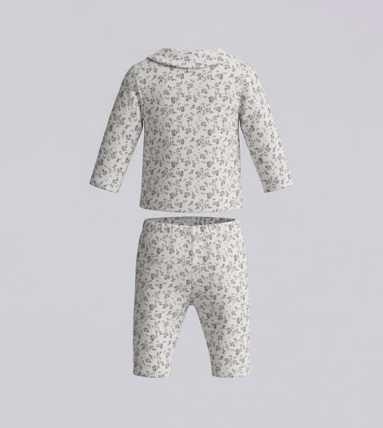Printed Long Sleeves Cotton Pyjama Set thumbnail 2