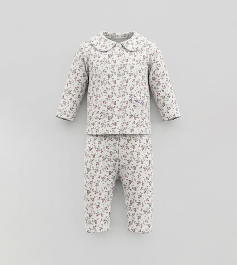Printed Long Sleeves Cotton Pyjama Set thumbnail 3
