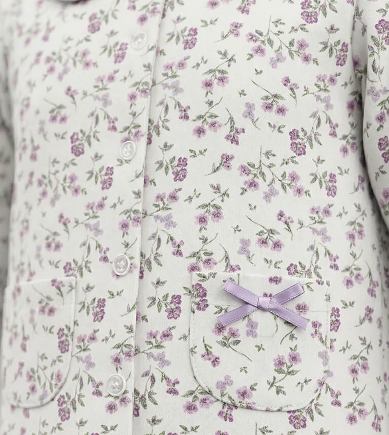 Printed Long Sleeves Cotton Pyjama Set thumbnail 4