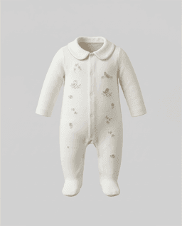 Embroidered Collared Footed Sleepsuit