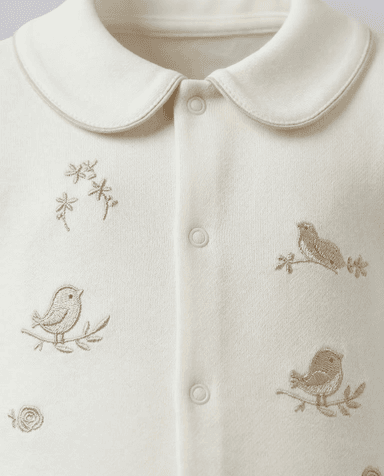 Embroidered Collared Footed Sleepsuit thumbnail 4