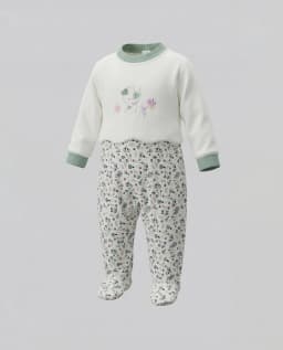 Printed Long Sleeves Footed Sleepsuits