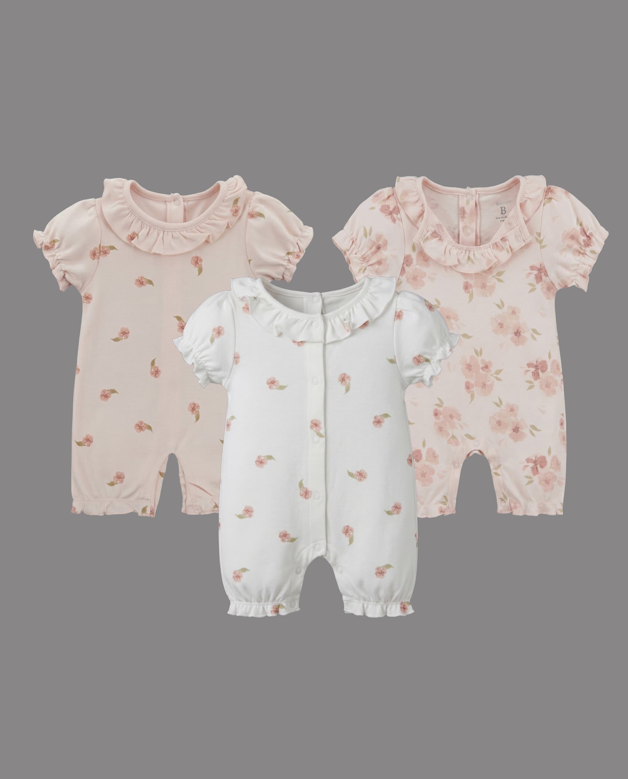 3 Pk Short Sleeves Romper