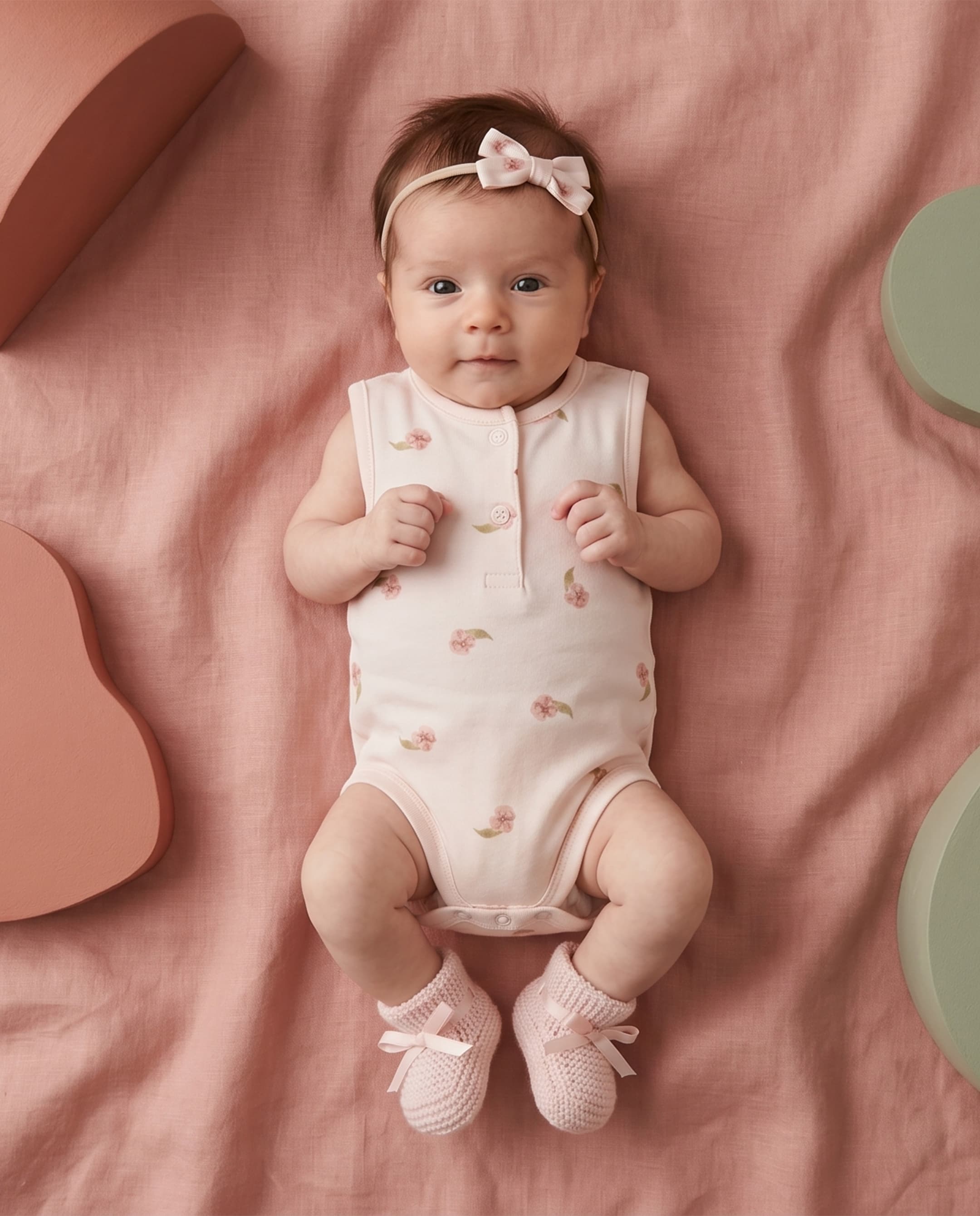 Babies & More 5 Pack Floral Print Sleeveless Bodysuits