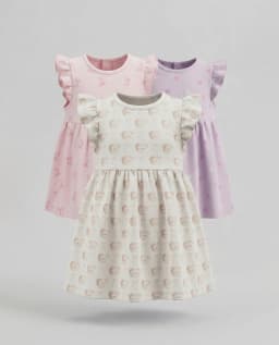 3 Pack Printed Flutter Sleeves Dresses