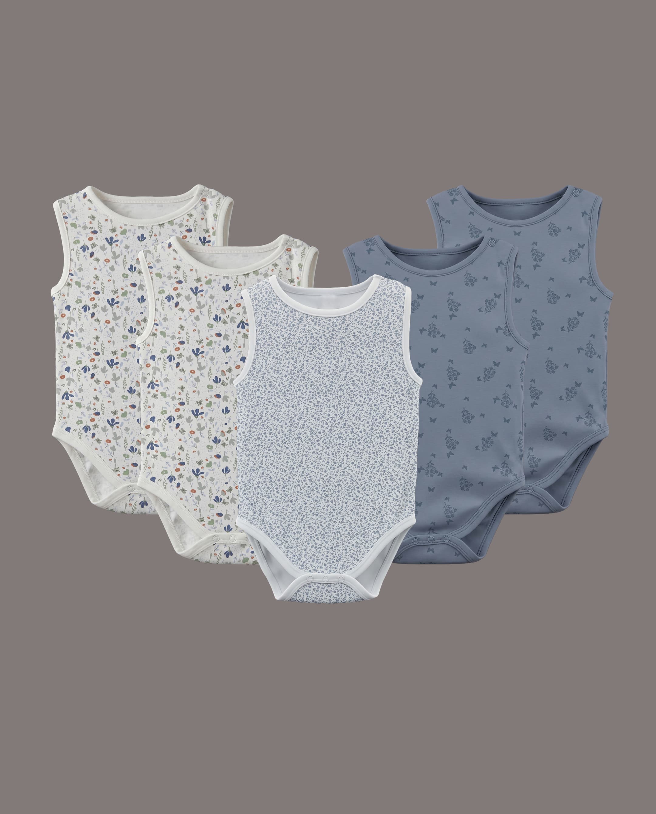 5 Pk Sleeveless Bodysuit