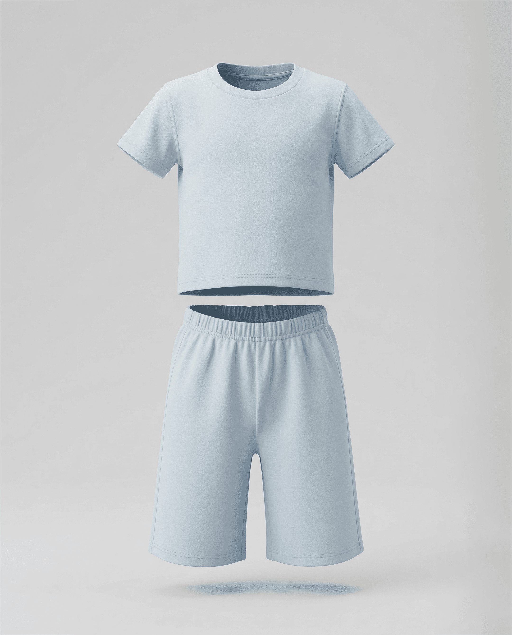 Solid Crew Neck Shorts Pyjama Set