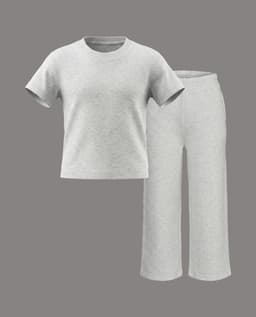 Short Sleeves Solid Pyjama Set