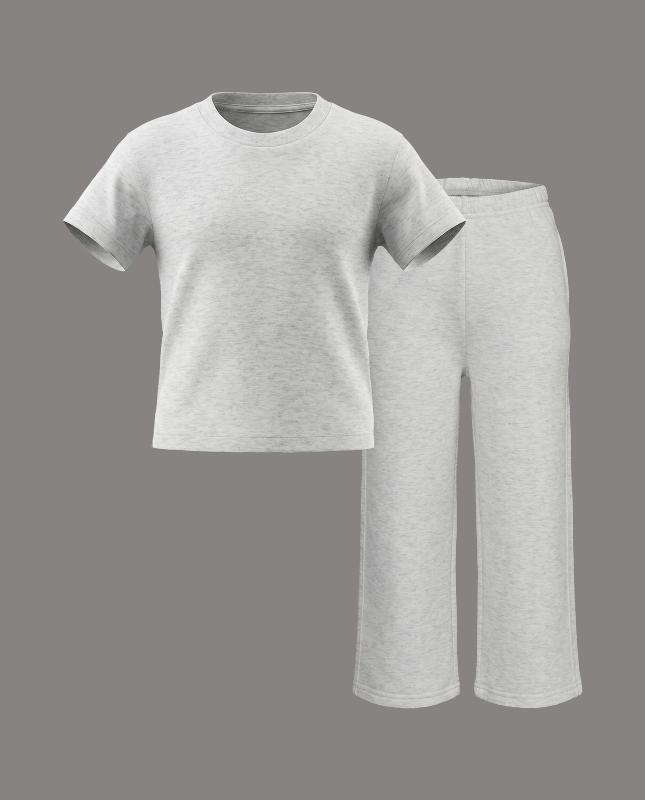 Short Sleeves Solid Pyjama Set