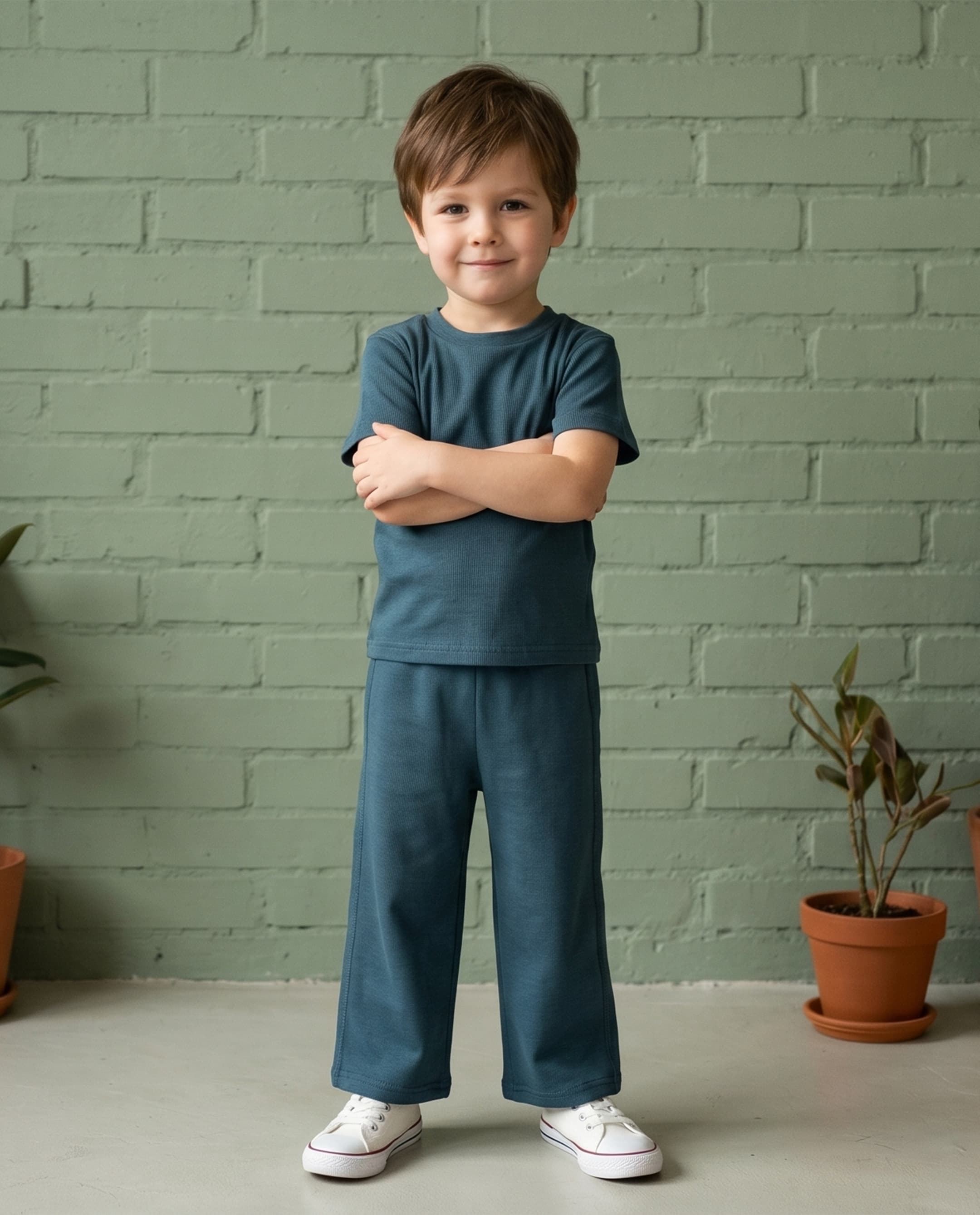 Short Sleeves Solid Pyjama Set