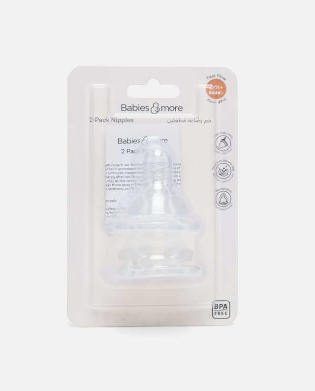 Babies & more 2 Pack Regular Neck Nipple Fast Flow thumbnail 3