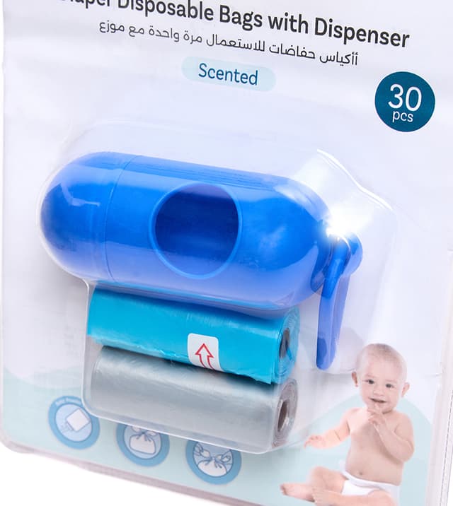 Diaper Disposable Bags 30 Pcs Pack + Refiller thumbnail 5