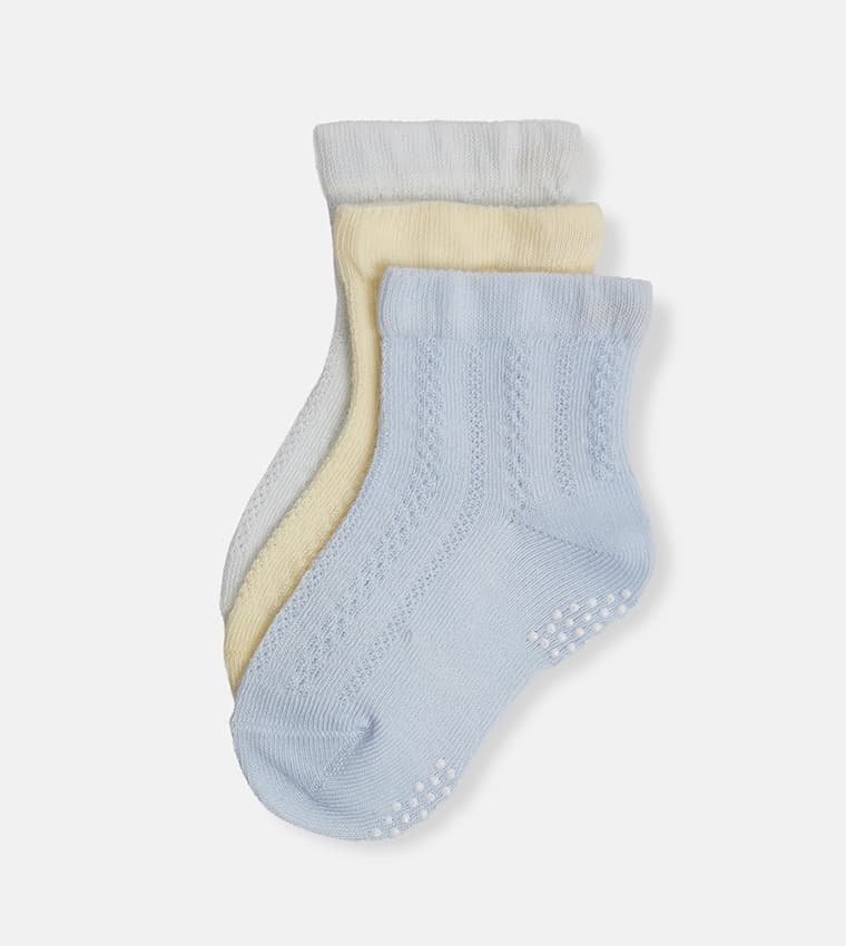 Babies & More Infant Non - Slip Turn - Up Socks - 3 - Pack