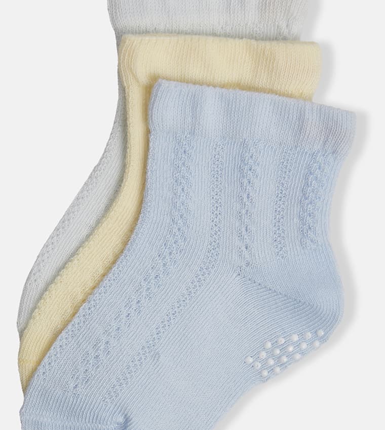 Babies & More Infant Non - Slip Turn - Up Socks - 3 - Pack thumbnail 2