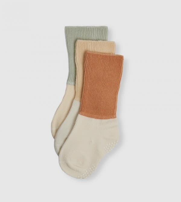 Babies & more Infant Non-Slip Turn-Up Socks – 3-Pack