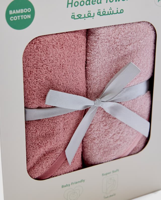 Hooded Towel Pack Of 2 Pink Combo thumbnail 4