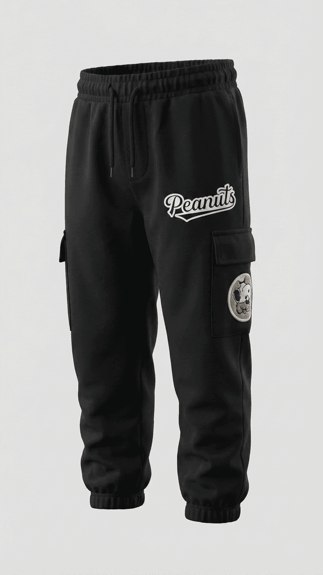 Snoopy 100% Cotton Printed Regular Fit Joggers with Drawstring Waist thumbnail 1