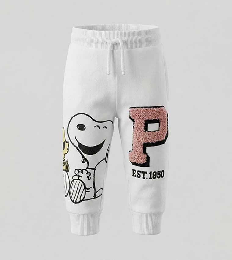 Peanuts Printed Elastic Waist Joggers