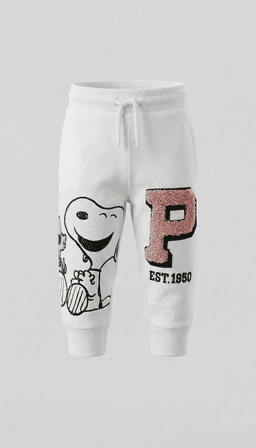 Peanuts Printed Elastic Waist Joggers