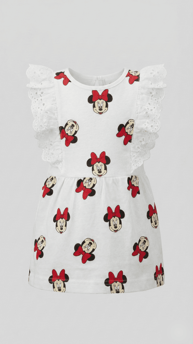 Minnie 100% Cotton Mouse Print Sleeveless Casual Dress with Crew Neck thumbnail 1