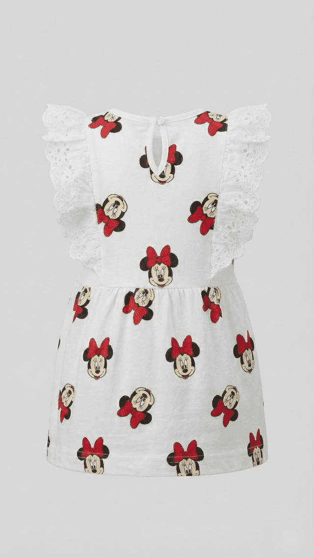 Minnie 100% Cotton Mouse Print Sleeveless Casual Dress with Crew Neck thumbnail 2
