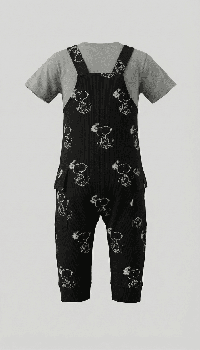 Snoopy 100% Cotton Print Sleeveless Dungarees thumbnail 2