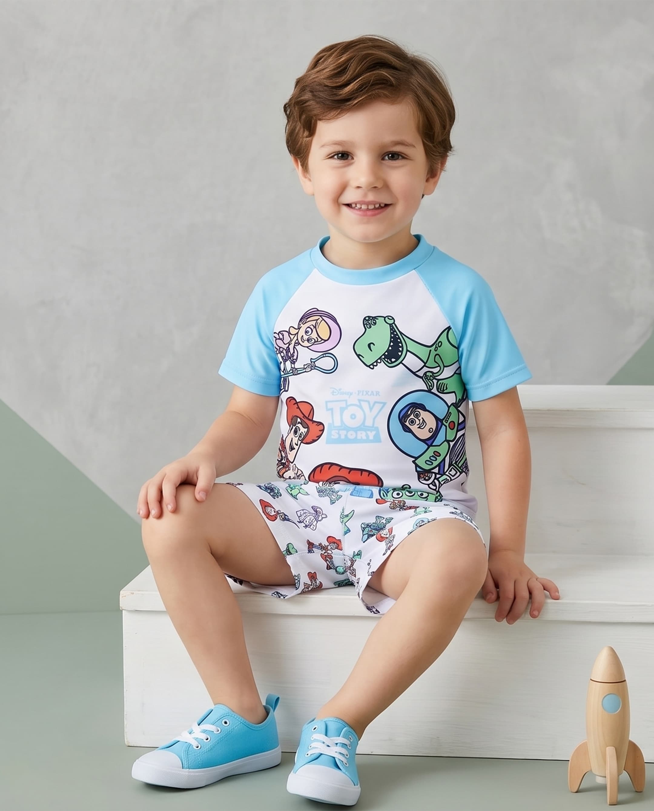 Short Sleeves T-Shirt and Shorts Swim Set