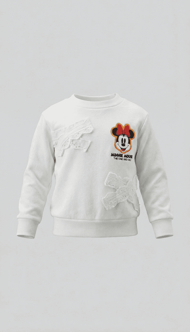 Minnie 100% Cotton Minnie Mouse Embroidered Crew Neck Sweatshirt thumbnail 1