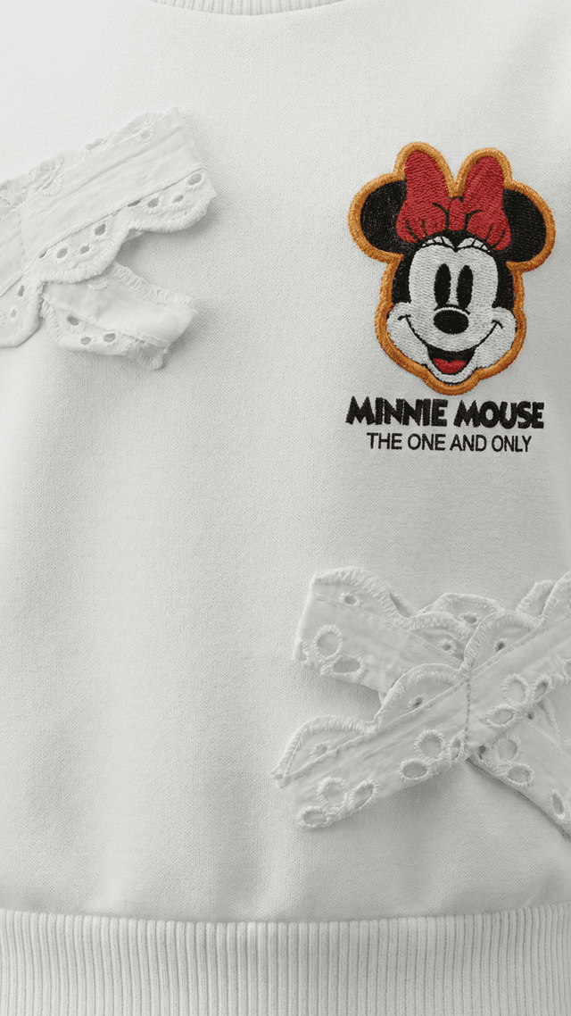 Minnie 100% Cotton Minnie Mouse Embroidered Crew Neck Sweatshirt thumbnail 3