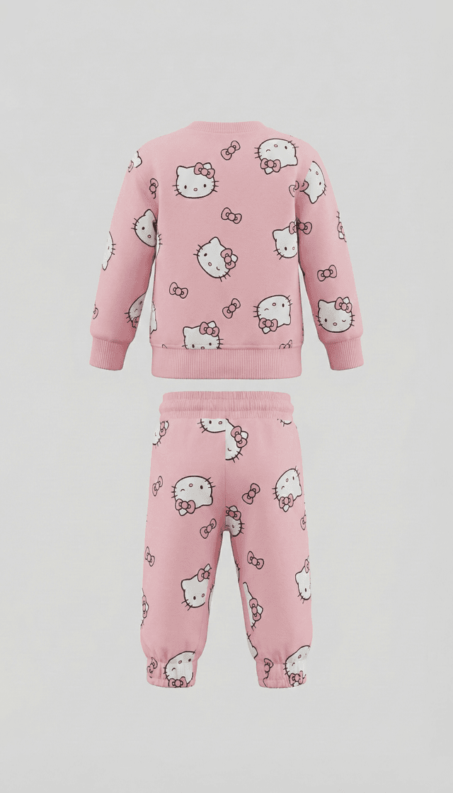 Hello Kitty 100% Cotton Print Crew Neck Long Sleeves Sweatshirt and Jogger Set thumbnail 2