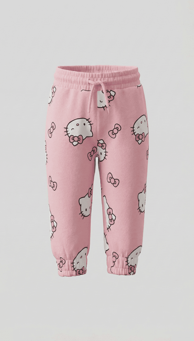 Hello Kitty 100% Cotton Print Crew Neck Long Sleeves Sweatshirt and Jogger Set thumbnail 4