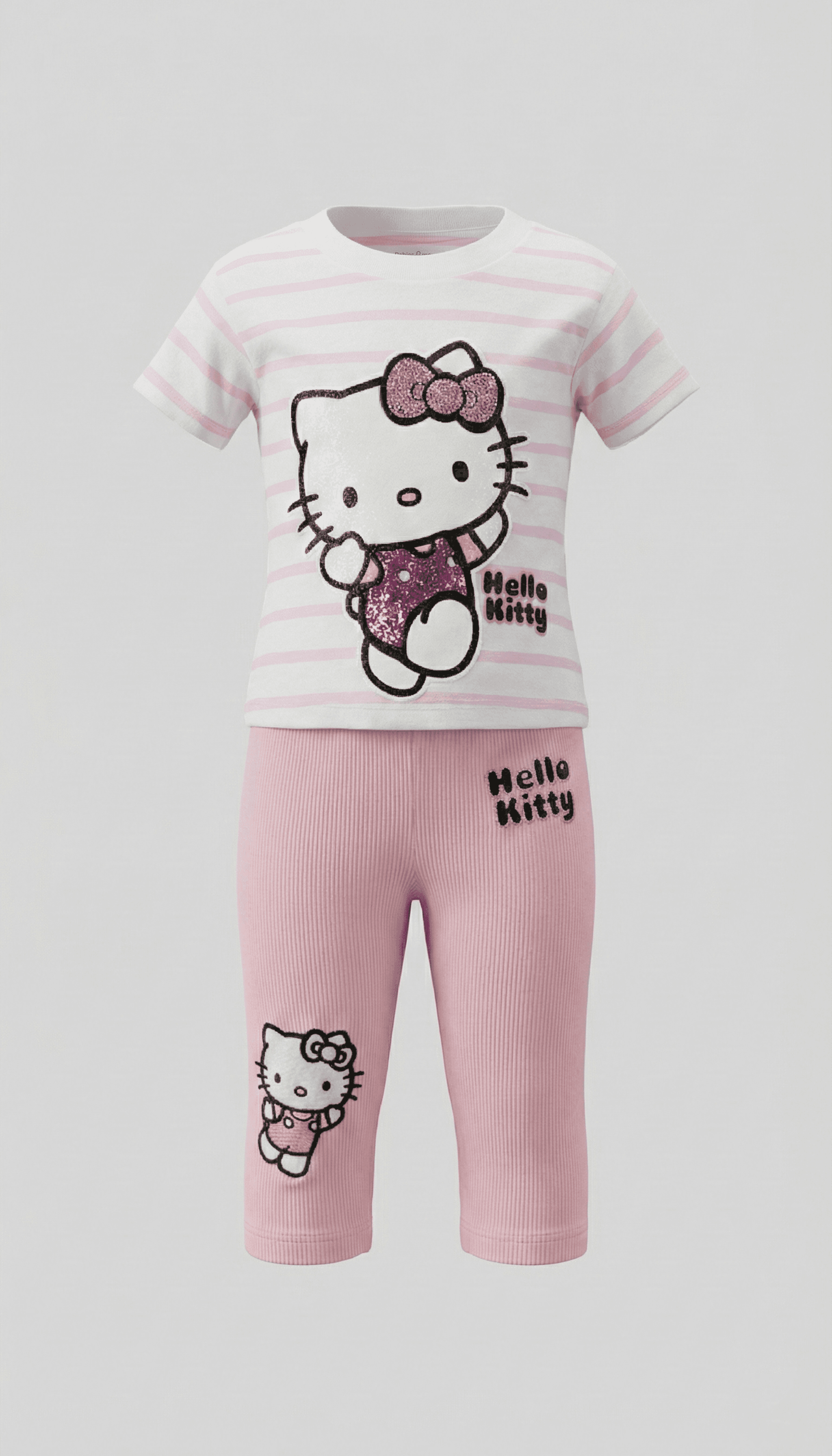 Hello Kitty 100% Cotton Print Crew Neck T-Shirts & Bottoms