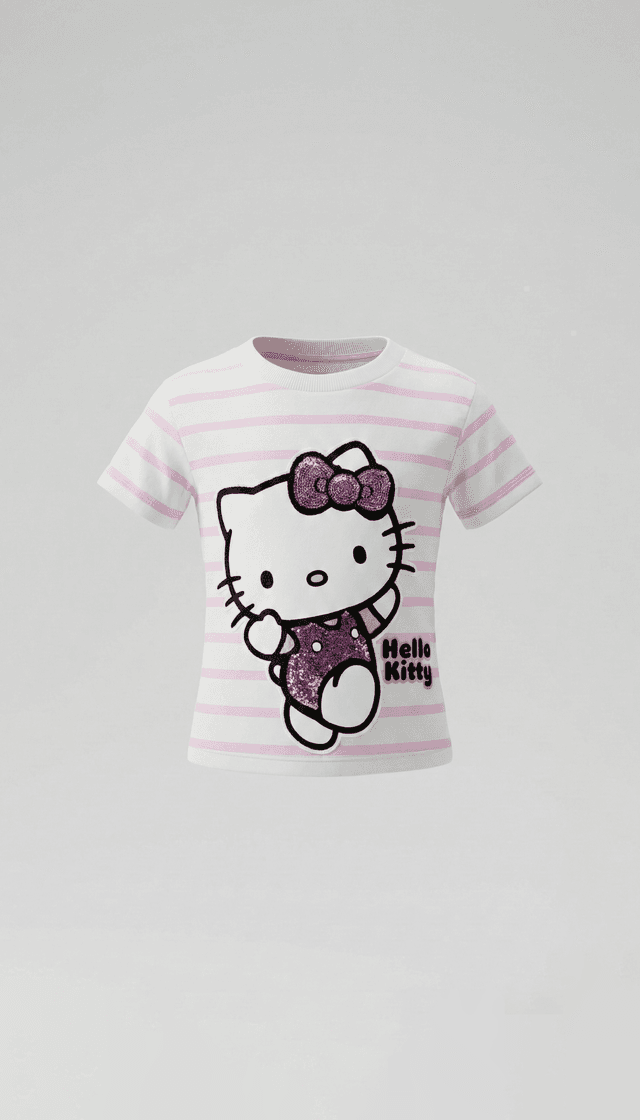 Hello Kitty 100% Cotton Print Crew Neck T-Shirts & Bottoms thumbnail 4
